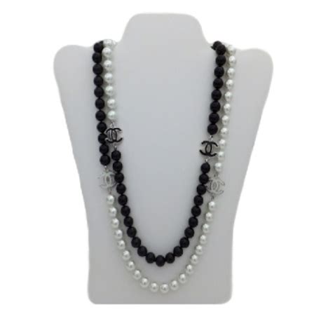 chanel male necklace|chanel black and white necklace.